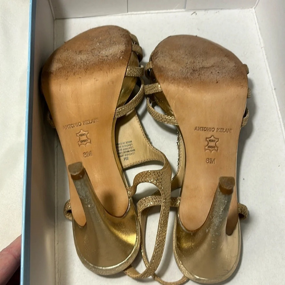 Antonio Melani Nadelle Nude/Sand/Gold Size 8 Beaded & Rhinestone Heels - Picture 11 of 13